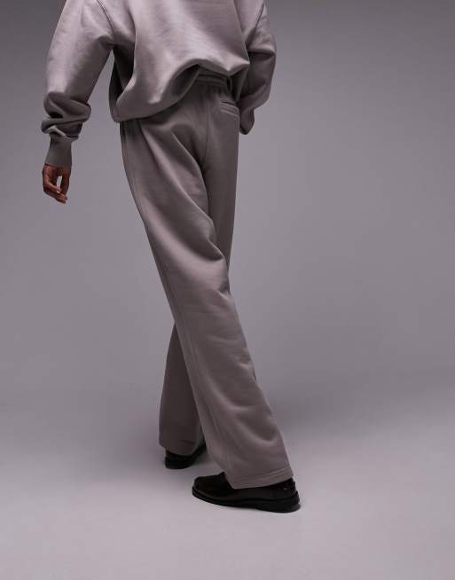 Topman - Premium joggingbroek met rechte pijpen van zware kwaliteit in lichtbruin, 3 van 5