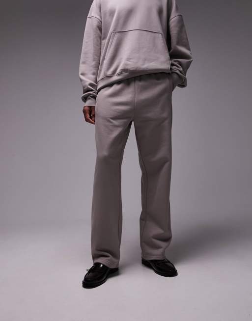 Topman - Premium joggingbroek met rechte pijpen van zware kwaliteit in lichtbruin, 5 van 5