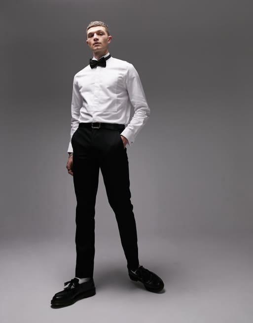 Topman - Premium - Kortærmet, formel og hvid skjorte med smal vingekrave , 3 af 4
