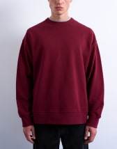 Topman premium lightweight oversized fit sweatshirt in burgundy