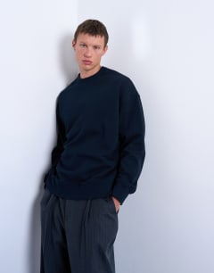 Premium lightweight oversized fit sweatshirt in navy