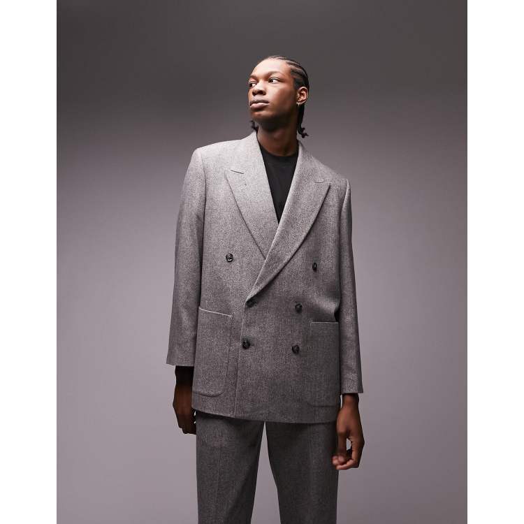 Topman 2025 grey peacoat