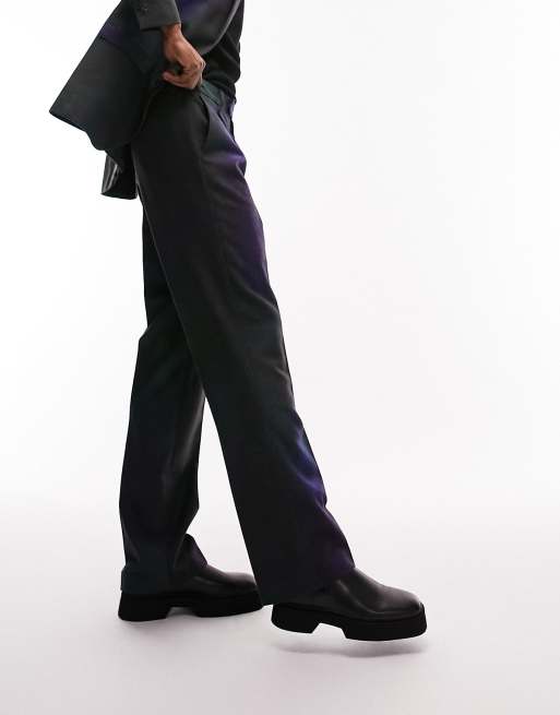 Premium Black wool Wide Leg Pant Suit