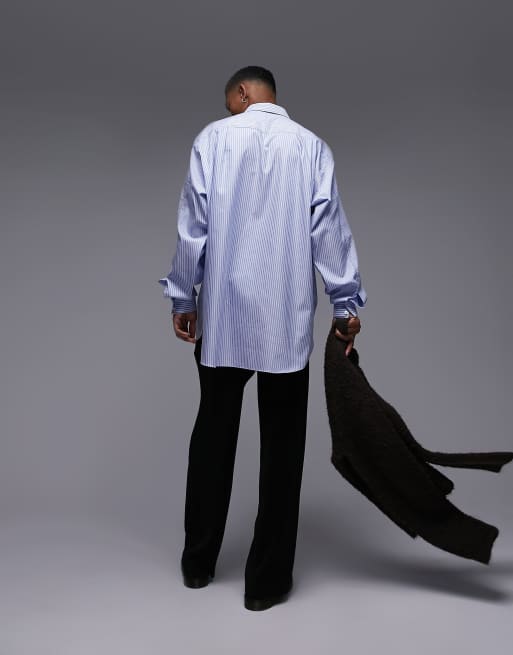 Topman Premium long sleeve super oversized fit formal shirt in