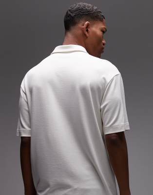 Topman Premium Oversized Fit Polo With Zip Placket