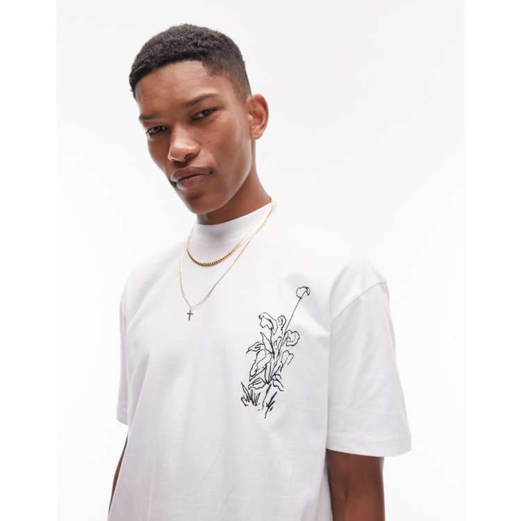 Topman premium oversized fit t-shirt with front and back nymph