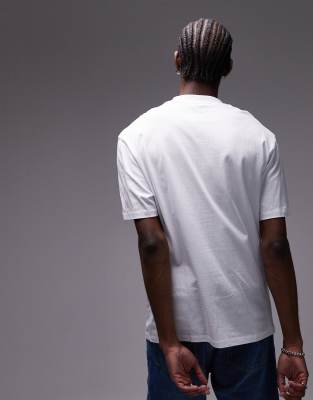 Topman Premium Oversized Fit T-shirt With Hackney Skyline Patch Print In White