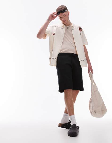 Topman - Premium - Oversized jerseyshorts i sort, kraftigt materiale - view 1