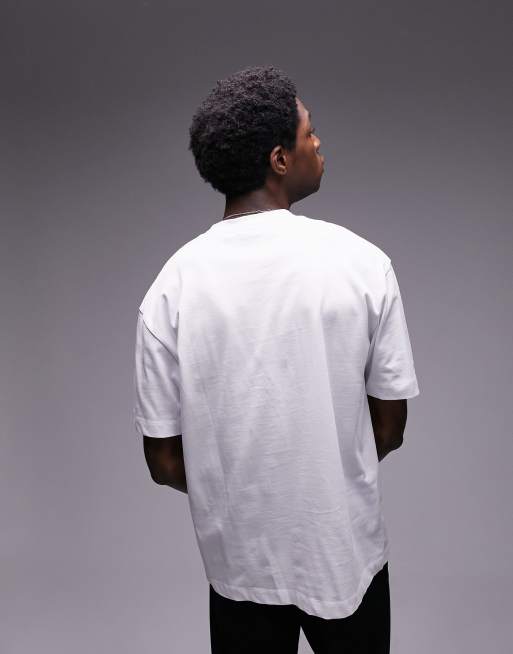 Topman - Premium - Oversized T-shirt met tulpborduursel in wit, 4 van 4