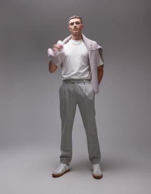 Manteau Homme Topman Gris - Laine Mélangée - Taille L - Occasion Très Bon état
