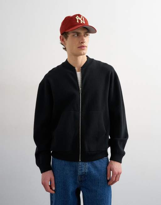 Topman premium relaxed fit knit double zip cardigan in black, 2 of 5