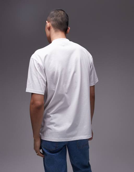 Topman premium relaxed fit t-shirt with woodland chest print in white, 3 of 4