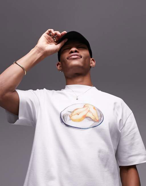 Topman premium relaxed t-shirt with sliced fruit print in white | ASOS