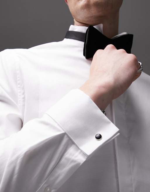 slim fit wing collar dress shirt Ferrecci Men's White Venice Pique Slim Fit Wing Collar Dress Shirt – Suit  Studio main image 1