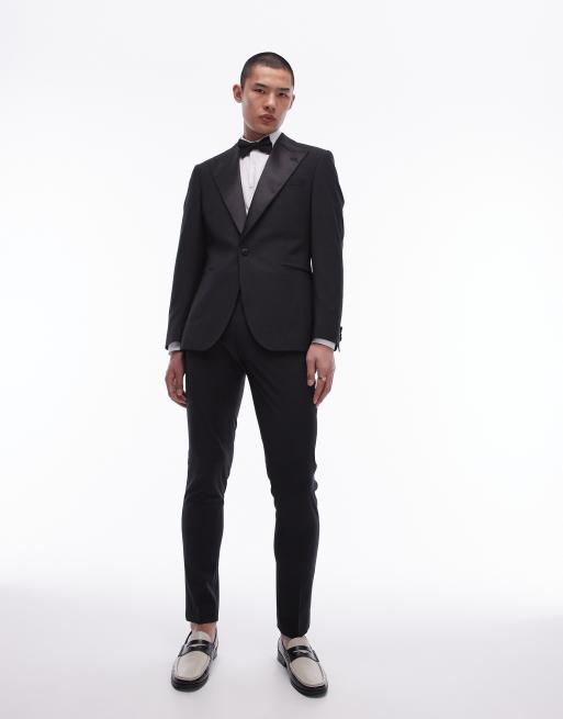 Topman - Premium - Skinny smokingbroek met hoog wolgehalte in zwart
