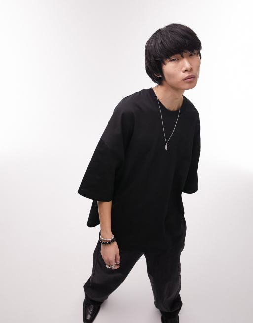 Topman - Premium - Sort T-shirt med ekstremt oversized pasform