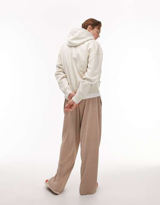 Topman – Premium – Svart och naturvit, kraftig huvtröja i oversize, 2-pack, 4 av 4