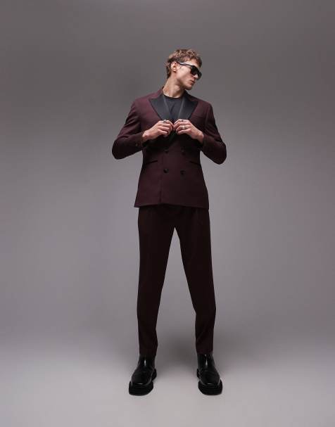 Topman - Premium taps toelopende pantalon in rood - view 1