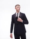 [Topman] Topman premium wool rich tux suit jacket in navy Chest 44 Regular Navy