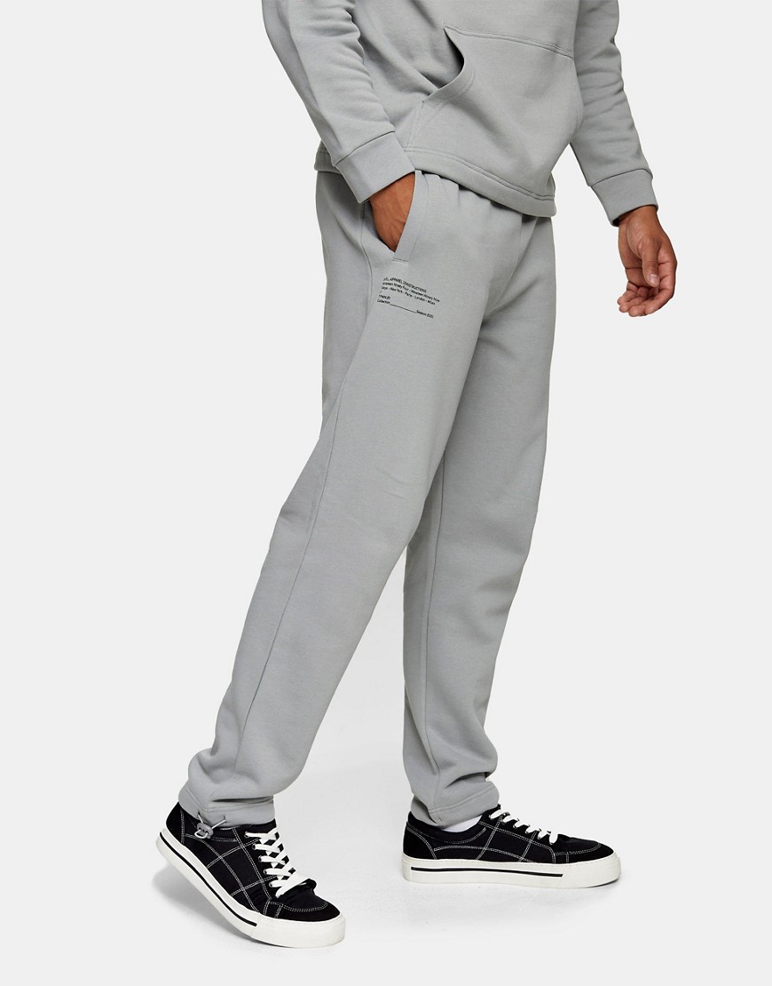 Topman Print Sweatpants In Gray-grey