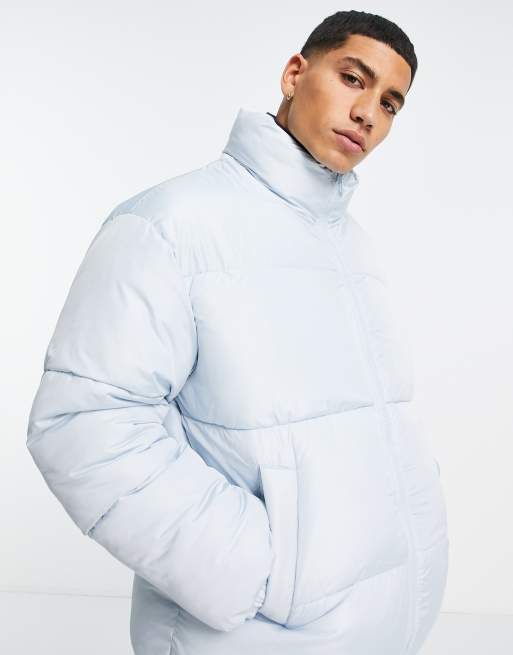 Baby blue mens store puffer jacket