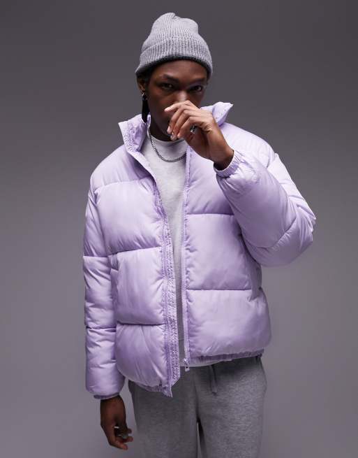 Lilac puffer jacket with hood new arrivals