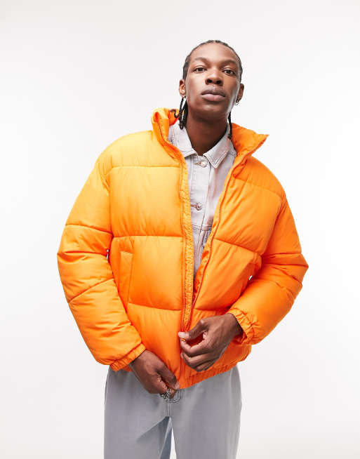 Orange bubble coat mens sale