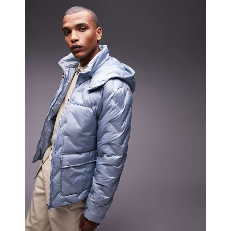 Light blue shop parka mens