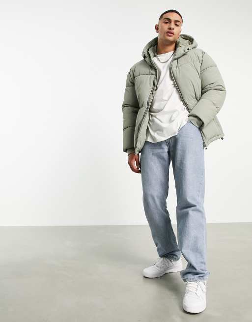 Sage green store puffer coat