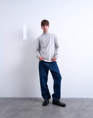 Pull Topman Gris Taille S Coton Mélangé - Occasion Très Bon état