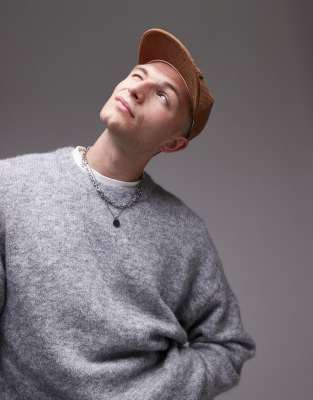 Pull Topman Gris En Coton Mélangé - Taille S - Occasion En Très Bon état