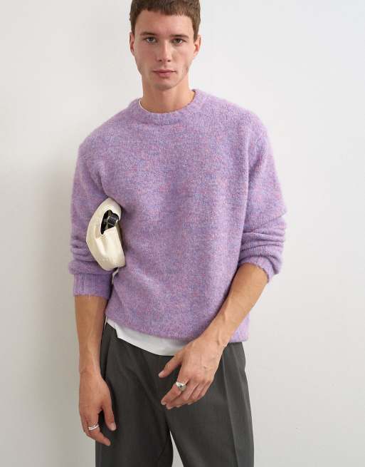 Topman pull en maille ample coupe relaxed lilas, 2 de 5