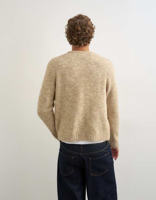 Topman pull en maille lâche coupe relaxed couleur pierre, 3 de 5
