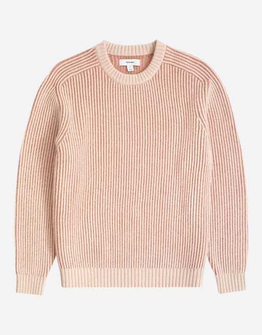 Topman pull en maille tressée coupe classique rose, 6 de 7