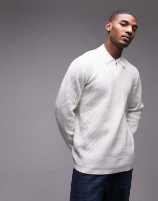 Pull à Capuche Topman Ivoire - Homme Taille M - Coton - Hoodie Pullover