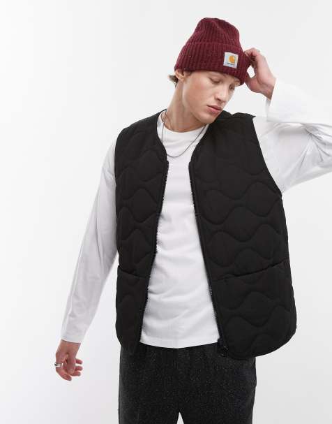 Topman quilted gilet in black - view 1