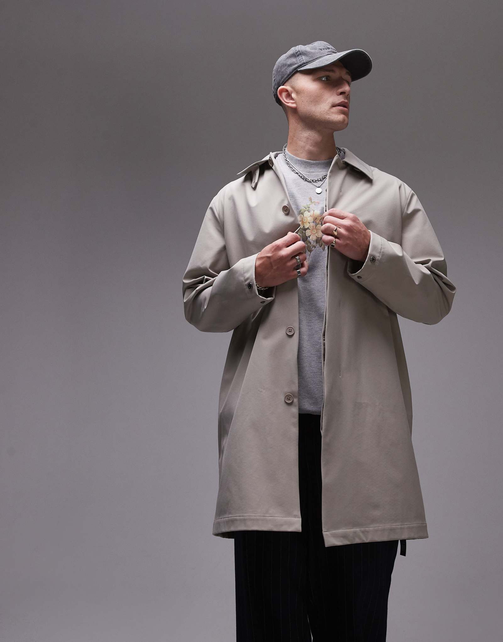 Плащ Topman серого цвета
