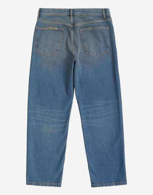 Topman raka jeans med fast denim och toning i mellanljus tvätt, 7 av 7