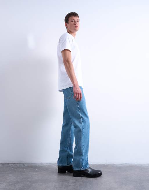 Topman – Raka jeans utan stretch med mellanljus tvätt, 3 av 7