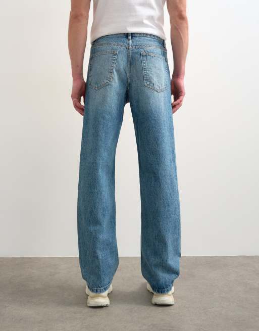 Topman – Raka jeans utan stretch med mellanljus tvätt, 4 av 7