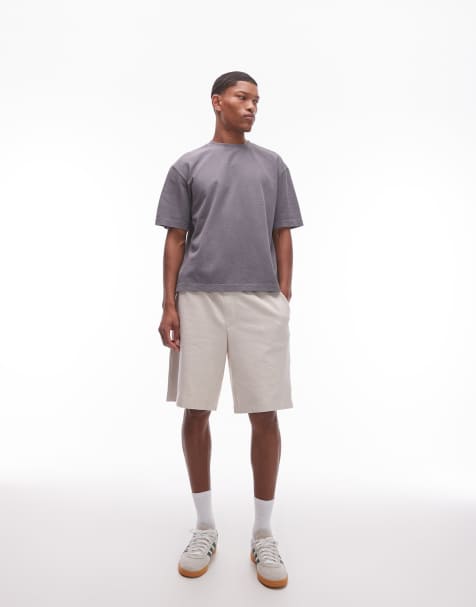 Topman - Recht T-shirt van wafelstof in gewassen antraciet - view 1