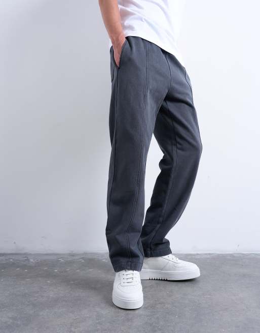 Topman - Rechte joggingbroek met naaddetail in zwart met wassing, 2 van 5