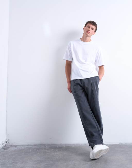 Topman - Rechte joggingbroek met naaddetail in zwart met wassing, 3 van 5