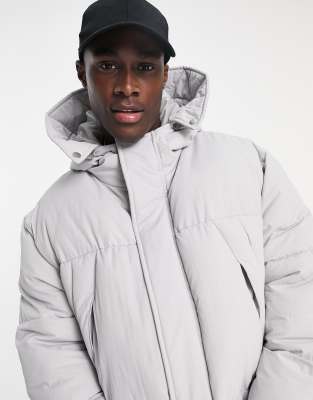 topman longline puffer in black