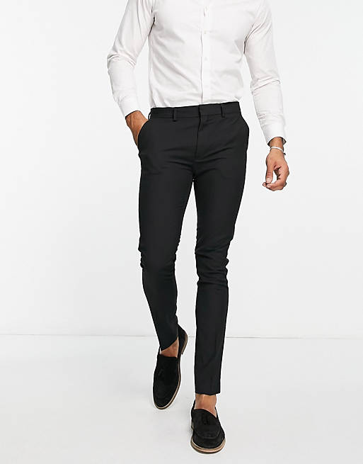  Topman recycled fabric super skinny trousers in black 