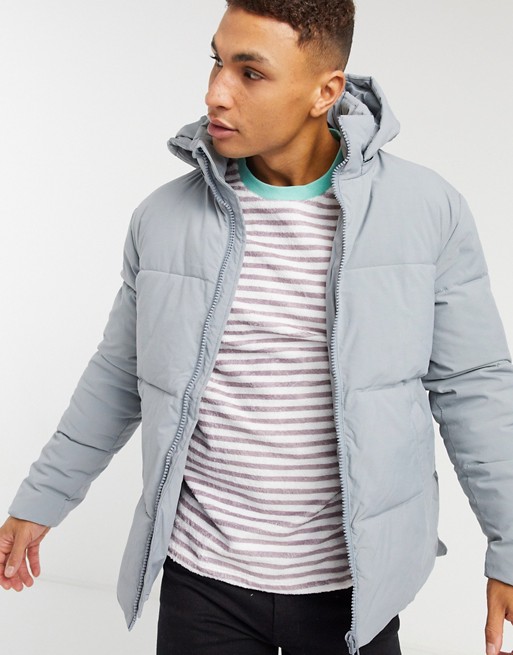 Topman recycled puffer jacket in blue
