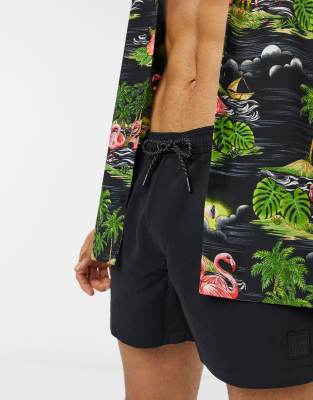 Topman recycled swim shorts in black