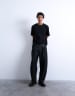 Topman oversized fit cropped T-shirt in black