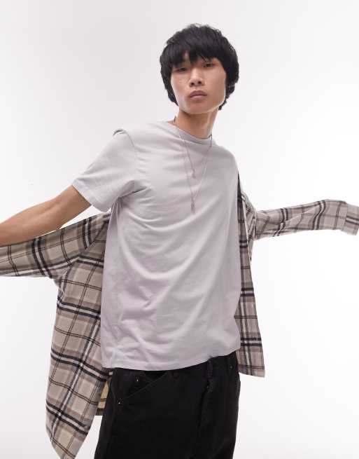 Topman regular essentials t-shirt in light gray