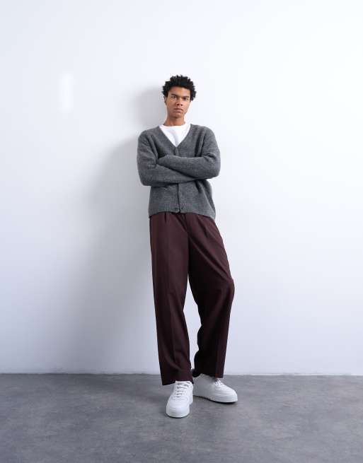 Topman regular fit knitted cardigan in charcoal, 2 of 5